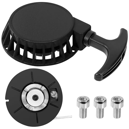 Tunejoy Seilzugstarter Motorrad Rücklaufstarter Easy Pull Starter Aluminium für Mini Zündung Motor Pocket Bike Mini moto Kinderfahrrad 47cc 49cc Schwarz
