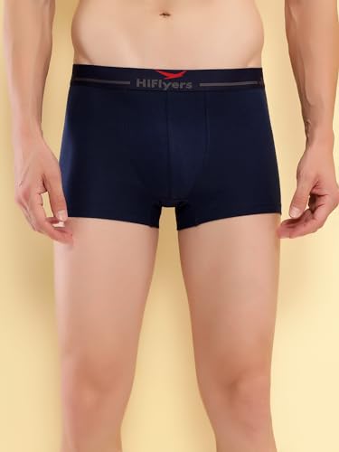 Image of HiFlyers Men's Cotton Spandex Odour-Free, Long Lasting Comfort, All Day Fresh and Confidence Dark Knight Collection Solid Trunks