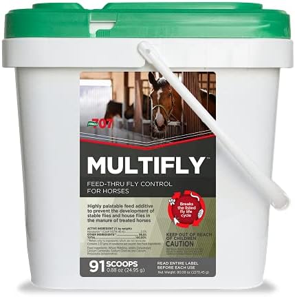 Formula 707 MultiFly Feed-Thru Fly Control Pellets for Horses - Palatable & Safe Fly Population Reduction (5 lb Bucket - 91 Servings)