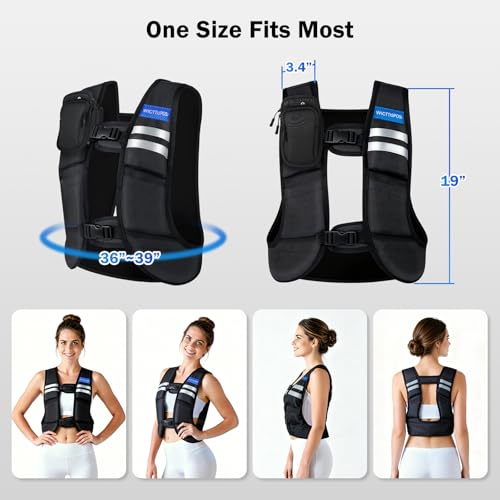 Image of Adjustable Washable Weighted Vest for Women Men, Flexible Cushioning & 4-Layer Breathable Fabric, V-Neck for Walking, Running & Strength Training