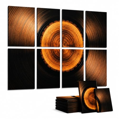 Image of Timber Acoustics Acoustic Art Wall Panels for Music Studio, 48 inchx32 inch PET Felt Sound Absorbing & Noise Reduction Panels for Wall, Acoustic Panels for Music Studio, (Vinyl Wood Fusion, Set of 8)