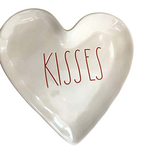 Kisses Heart Shaped Plate Treats Dessert Red Letters