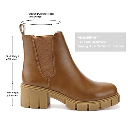 Image of starmerx Women's Platform Chelsea Ankle Boots Chunky Heel