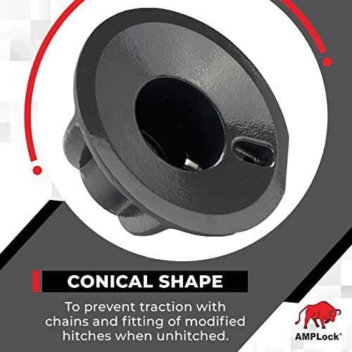 Amplock U-Lpcvr 5Th Wheel Lock | Heavy Duty King Pin Lock For Travel Trailer | Conical Lock Made Of Ductile Cast Iron | Prevent Traction With Chains, Rust Resistant | Made In Canada #TOP4