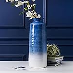 Mikasa Blue and White Ceramic Vase, Use to Display Faux or Dried Flowers, 5.9x5.9x15.7 Inch - Image 5