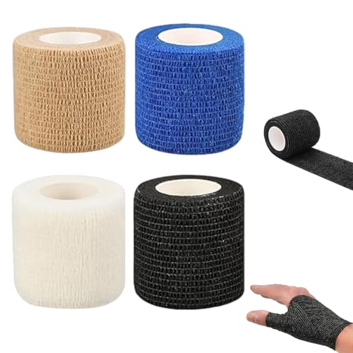 MEXRUMI 4 Rouleaux Bandage Cheville Bande Strapping...