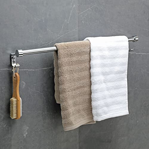 Image of GARBNOIRE Stainless Steel Hook Towel Rod 18 inch Towel Holder Rod for Bathroom | Kitchen | Living Room