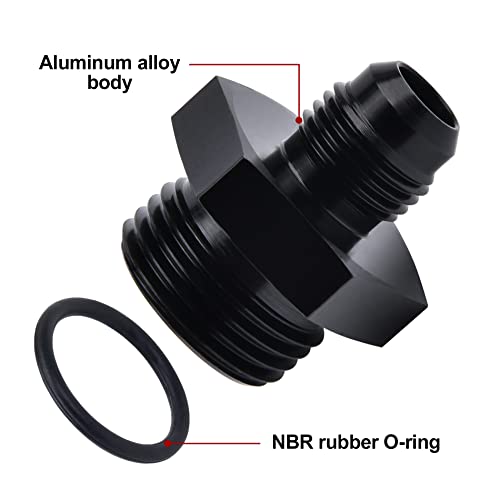 Image of EVIL ENERGY 6AN Flare to 10AN ORB Male Fuel Rail Adapter Fitting Black 2Pcs