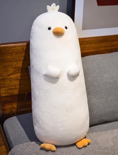 Image of Tickles Cute Chick Soft Stuffed Plush Bolster Pillow Cushion for Boys & Girls Birthday Gift Sofa Room Decor (Size: 45 cm Color: White)