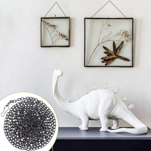 Image of Picture Hanging Kit with 4Pcs 2M Frame Hanging Chains & 12Pcs Small Hooks, Heavy Duty Metal Display Chain for Photo Frames Artworks Mirror(Gunmetal Gray)