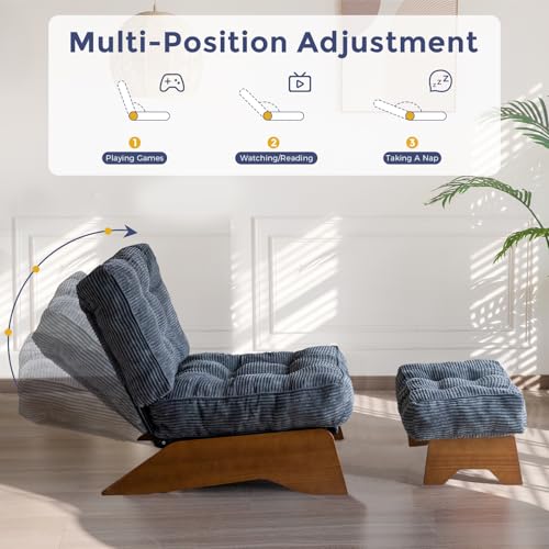 MAXYOYO-Accent-Chair-with-Ottoman-Adjustable-Backrest-Tufted-Living-Room-Chair-Upholstered-Lounge-Chair-with-Footrest-Set-Modern-Chair-Cozy-Reclining-Chair-for-Reading-Room-Dark-Grey