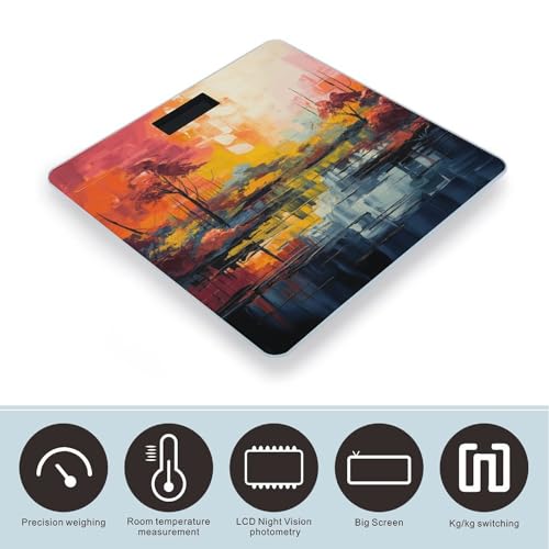 Báscula Digital de Baño con Pintura Colorida y Pantalla LCD miniatura 3