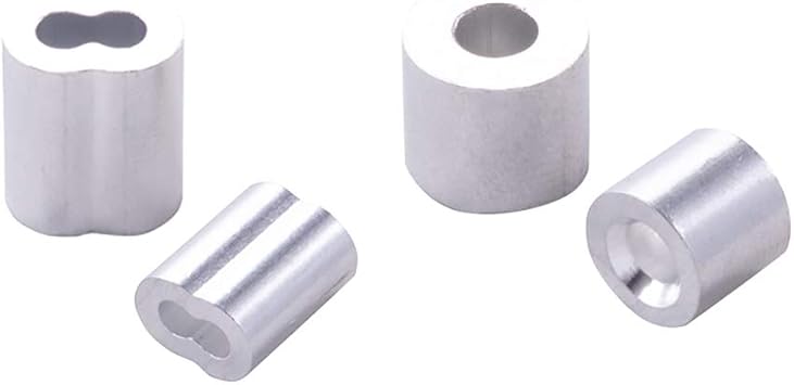 HOME MASTER HARDWARE 1/8 Aluminum Crimping Loop Sleeve and Crimping Stop Sleeve 200 Pcs, for 1/8 Diameter Wire Rope and Cable Ferrule