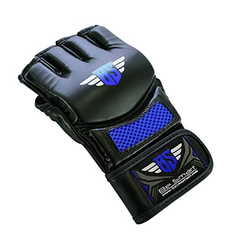 Mma Gloves, Ufc Kickboxing Gloves, Mma Sparring Gloves, Mma Training Equipment, Fighting Gloves For Mixed Martial-Arts, Mma Training Gloves Adults Men & Women By Besmart (Blue Mesh, Small) #TOP6