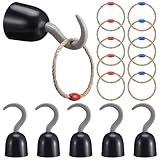 Leitee 15 Pcs Captain Hook Ring Toss Game Pirate Party Toss Game for Kid with Dice Rope Rings for Family Outdoor Yard Sport Party Accessories Captain Birthday Decor