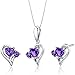 Produktbild Revoni Damen Anhänger Ohrringe Schmuckset 925 Sterlingsilber Amethyst 2.25 Karat