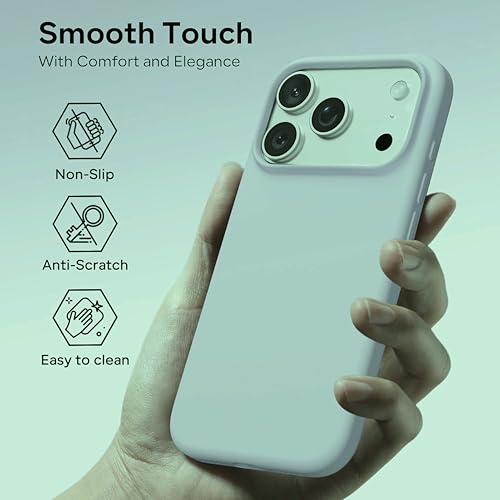 Image of Silicone Case for iPhone 17 Pro Max 6.9-Inch, Silky-Soft Touch Full-Body Protective Phone Case, Shockproof Back Cover for iPhone 17 Pro Max (Mint)