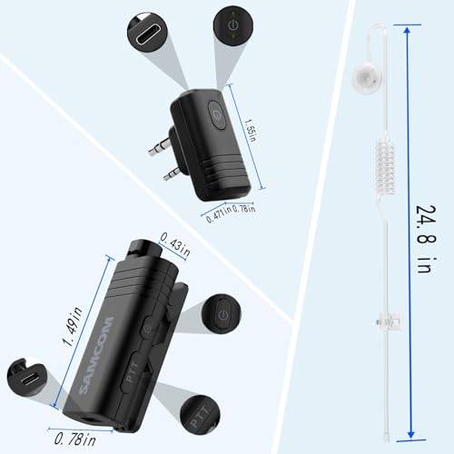Image of SAMCOM Radios with Wireless Airtube Earphones, 6 Packs