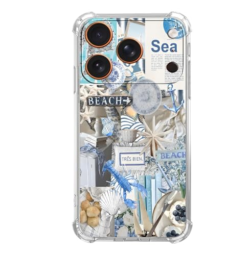IATMOMF Nautical Beach Vibes Case for iPhone 17 Pro,Oceanic Charm,Trendy Cool Soft TPU Bumper Cover for iPhone 17 Pro