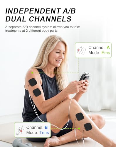 Image of CESLIFF Dual Channel TENS Unit 3-in-1 Muscle Stimulator Machine with 36 Modes & 20 Levels for Shoulder, Back, Neck, Sciatica Pain Relief