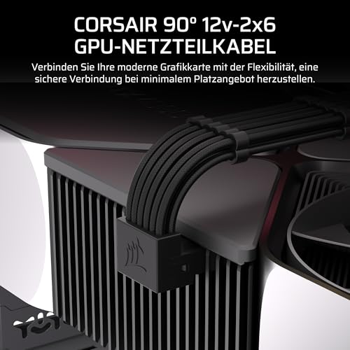 Corsair Typ 4 PSU 90° 12V-2x6 GPU-Stromkabel – Für NVIDIA GeForce RTX-Grafikkarten, Einfache Verbindung, Ultra-Flexibel… – Ansicht 2