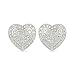 Sterling Silver White Round Diamond Heart Earring (1/20 CTTW)