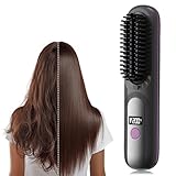 Go Brush Pro UK Cordless Hair Straightener Brush - Portable Rechargeable Ceramic Styling Brush with 4 Adjustable Heat Modes