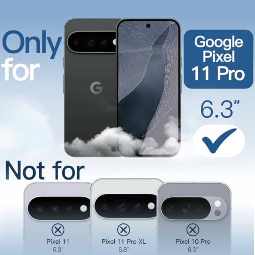 Image of JETech Case for Google Pixel 11 Pro, Anti-Yellowing, Black | Cover Scratch-Resistant, Hard PC Clear Back, Shockproof Protection, TPU Bumper