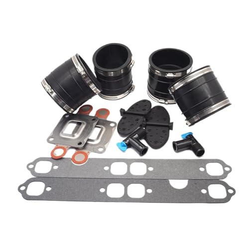 Kit de collecteur d'échappement 4" V8 pour bateaux avec raccord de tuyau 32-44348 et 807166A1