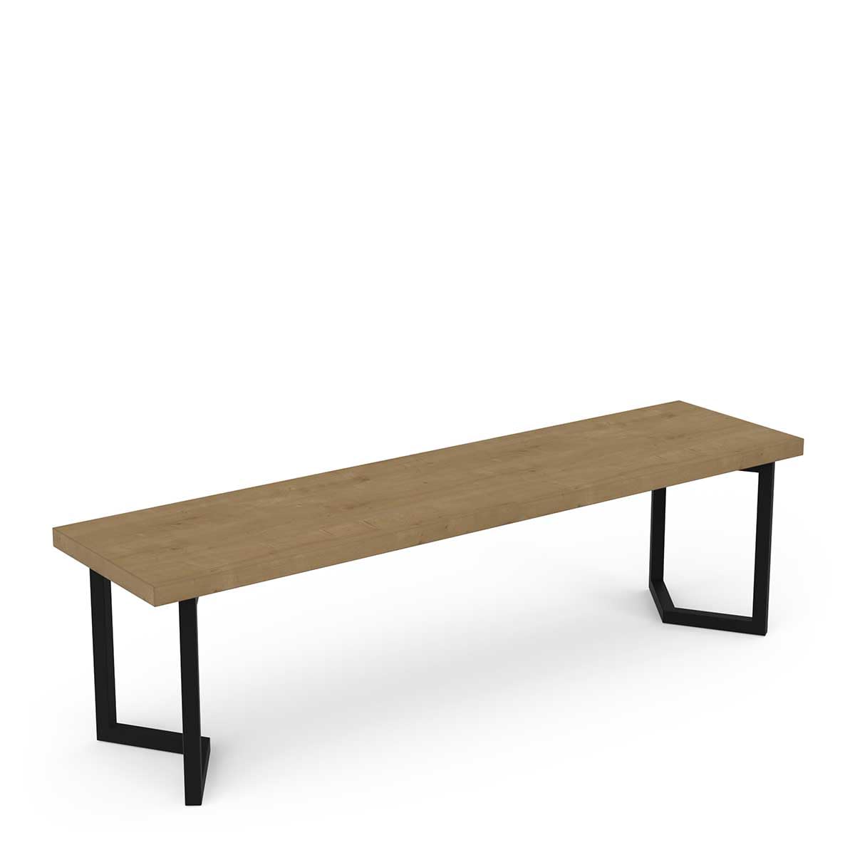 Banc en Bois Multifonctionnel Tendance – Style Industriel – Coloris Chêne Hamilton & Finitions Noir Mat - 158 x 44 x 40 cm