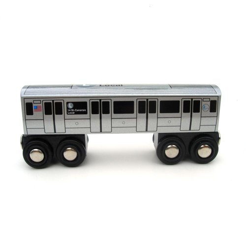 MUNI PALS Munipals New York City Subway Wooden Railway (B Division) L Train/14 St-Canarsie Local–Child Safe and Tested Wood Toy Train