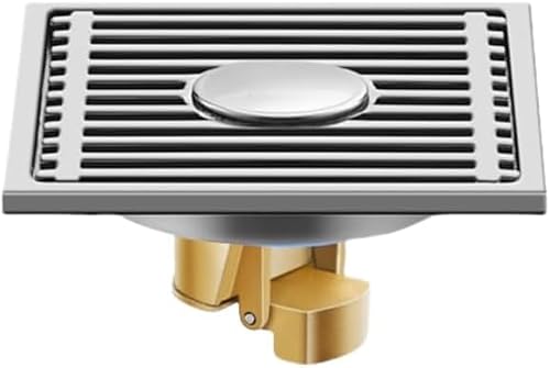 Paqwtyb Bamboo Raft Copper Replica Dual Use Floor Drain, 304 Stainless Steel Floor Drain For Bathroom With Full Copper Core Large Side
