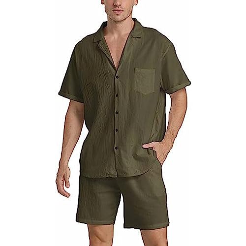Ensemble short d'été homme vert XL : fini la chaleur avec le tissu respirant