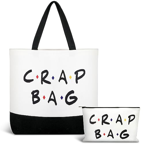 Cunno 2 Pcs Canvas Reusable Grocery Bags - Friends TV Show Gifts & Merch