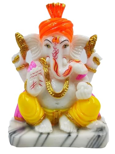 Image of Home Decor | Ganesha Idol | Ganpati for puja Room |Ganpati Idol Showpiece | Ganpati Idol for Gifting | Height 12.5 cm ; Length 9.5 cm ; Width 4.5 cm