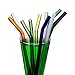 Transcendence Angled Glass Straws 9" x 9mm 4-pack with Nylon Cleaning Brush