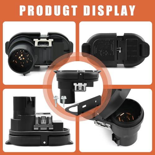 Image of Zhushan 7-Way Blade & 4-Pin Flat Trailer Plug Kit with Bracket, Compatible with Ford F-150 F-250, Ram, Chevy, GMC, Truck SUV RV Tow Wiring Harness (2009-2023)