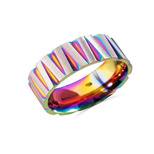 Bague en acier 316L multicolore homme, le bijou stylé à porter au quotidien