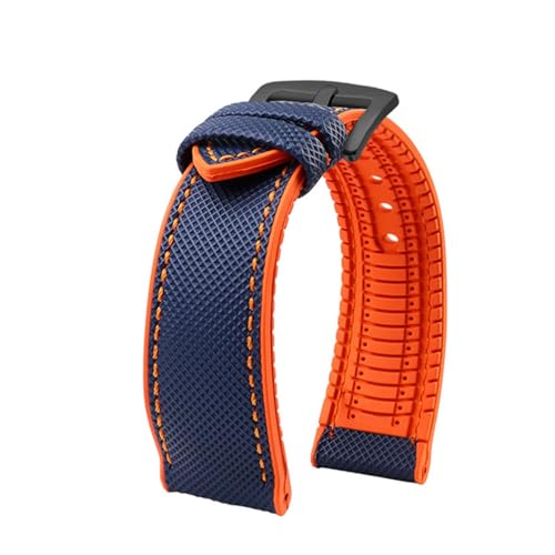 [���X] 24mm �X�|�[�c�i�C����+���o�[ �J�V�I�ɓK�� Fit For PROTREK �o�R�p���v�o���h PRG-600/PRG-650 PRW-6600/ PRW-6800 �u���X���b�g �����Y �X�g���b�v(Blue orange-B pin)