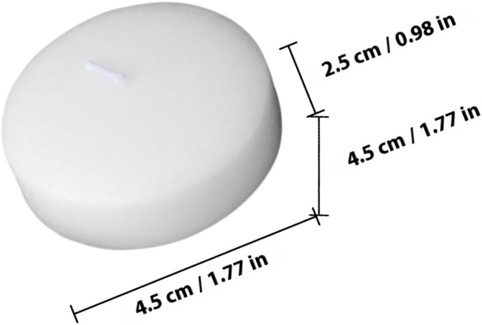 SOLUSTRE Floating Tealight Candles Unscented Small Round 4.5x2.5cm Wax Set of 6 for Weddings Romantic Dinner Party Home Décor Pool and Reception Use