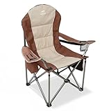 LANMOUNTAIN Camping Chairs for Adults,High Back Folding Camp Chair with Cup Holder and Cooler Bag,Heavy Duty Outdoor Lawn Chairs,Perfect for Camping,Hiking,Picnics,and Beach Trips,Moca