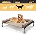Veehoo Elevated Raised Dog Bed-Cooling Outdoor Dog Cot Bed for Large Sized Dogs Three-Sided Fence Raised Pet Cot with Mesh & No-Slip Feet Dog Hammock Bed with Removable Bolster-41 x 27