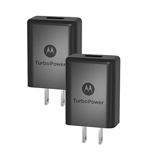 [2 Pack] Motorola TurboPower 15+ QC3.0 Chargers for Moto G5 Plus, G5S, G5S Plus, G6, G7, X4, Z2 Force, Z2 Play, Z3, Z3 Play [No Cable] (Retail Box)