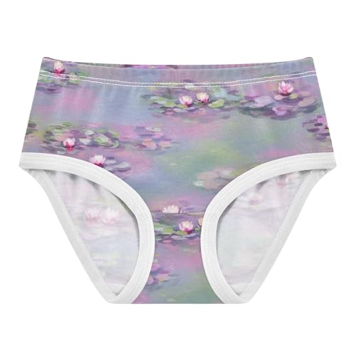 Cotton Toddler Girls Underwear Watercolor Floral Purples Flowers Panties for Girl Aesthetic Briefs Undies Kids 2t