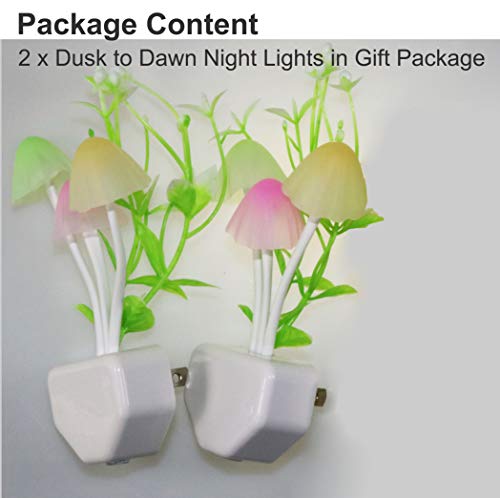 AUSAYE 2 Pack LED Sensor Night Light Plug-in NightLight Color Changing Lamp Mushroom Decor, Mini Cute Night Lights for Kids Adults Bedroom,Toilet, Bathroom, Stairs, Kitchen, Hallway by AUSAYE - Used condition - Image 7