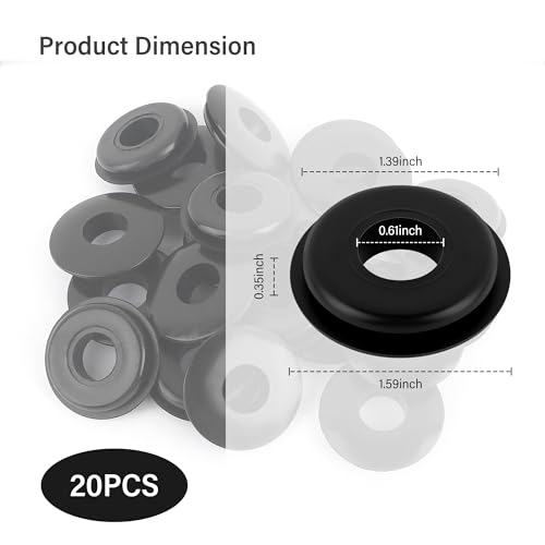 Image of 20PCS Glad Hand Seals for Glad Hand Air Hose,Rubber Gladhand Seals of Semi Truck Accessories,Air Lines for Semi Truck Car Accessories Compatible with Tramec Tectran Haldex (20PCS Black)