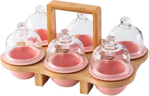 ホテルレストランクリエイティブデザートスフレケーキカップベーキングボウルトニックスープポットアフタヌーンティー家庭用小ボウル蓋付きプリンサラダアイスクリーム 蓋付きセラミック 誕生日パーティー食器 カッププレート ピンク セラミックカップトレイ ハート型蓋