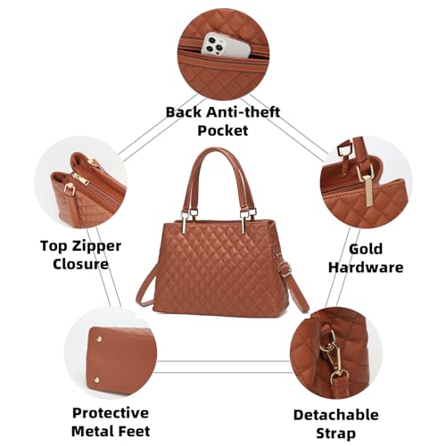 Image of Women's Purses Medium Top Handle Shoulder Hobo Tote Leather Handbag