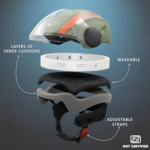 Image of Cortex ISI & DOT Certified Zion Half Face Helmet for Men & Women with Scratch Resistant Polycarbonate Visor, Hard ABS Shell Helmet | Clear Visor, Lightweight