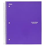 Five Star Spiral Notebook, 1 Subject, College Ruled Paper, 100 Sheets, 11" x 8-1/2, School, Wired, P